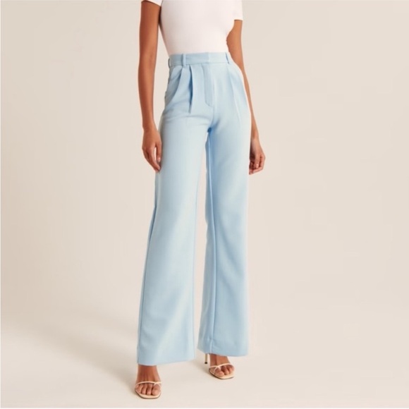 Abercrombie & Fitch Pants - Abercrombie & Fitch Sloan Tailored Wide Leg Pant in Light Blue